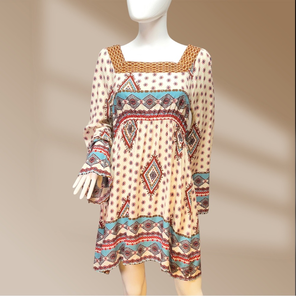 Blu Pepper Southwest Boho Print Dress Women's Size Large NWOT